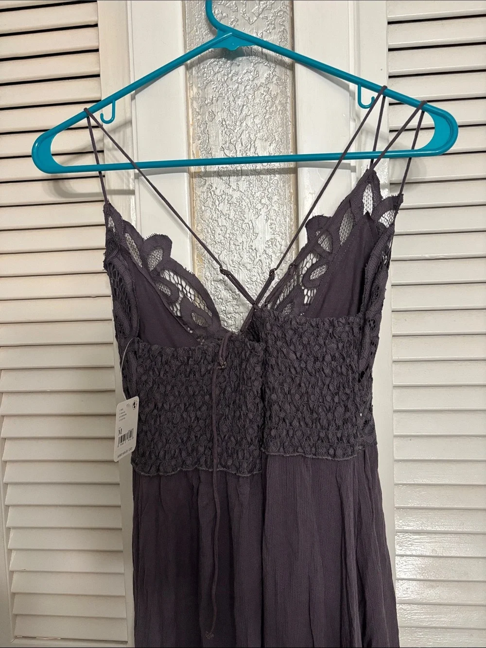 Free people Lace Bodice Spaghetti Strap Midi Dress - Charcoal BRAND NEW WITH TAG